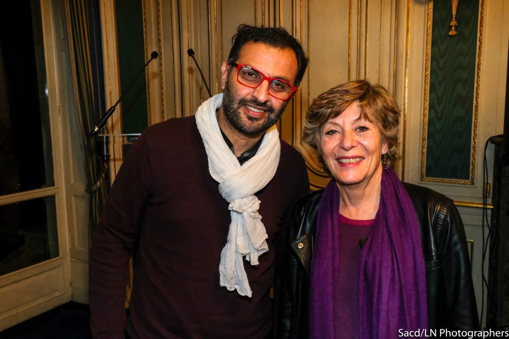 Mehdi Haddjeri (président du Festival Nuits Métis), Sophie Deschamps (présidente SACD)